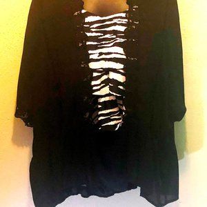 Miss Chevious Black Bathing Suit Cover Up - XL
